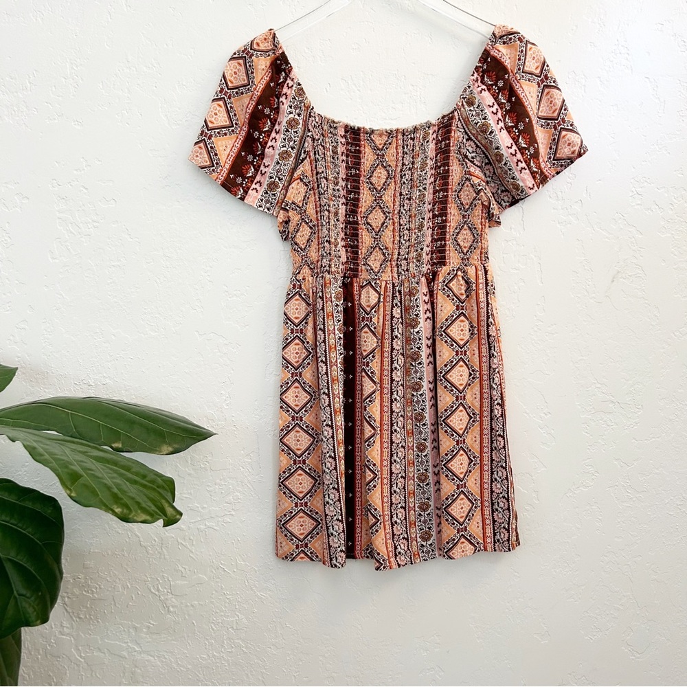 Derek Heart Short Sleeve Smocked Mini Dress Size S